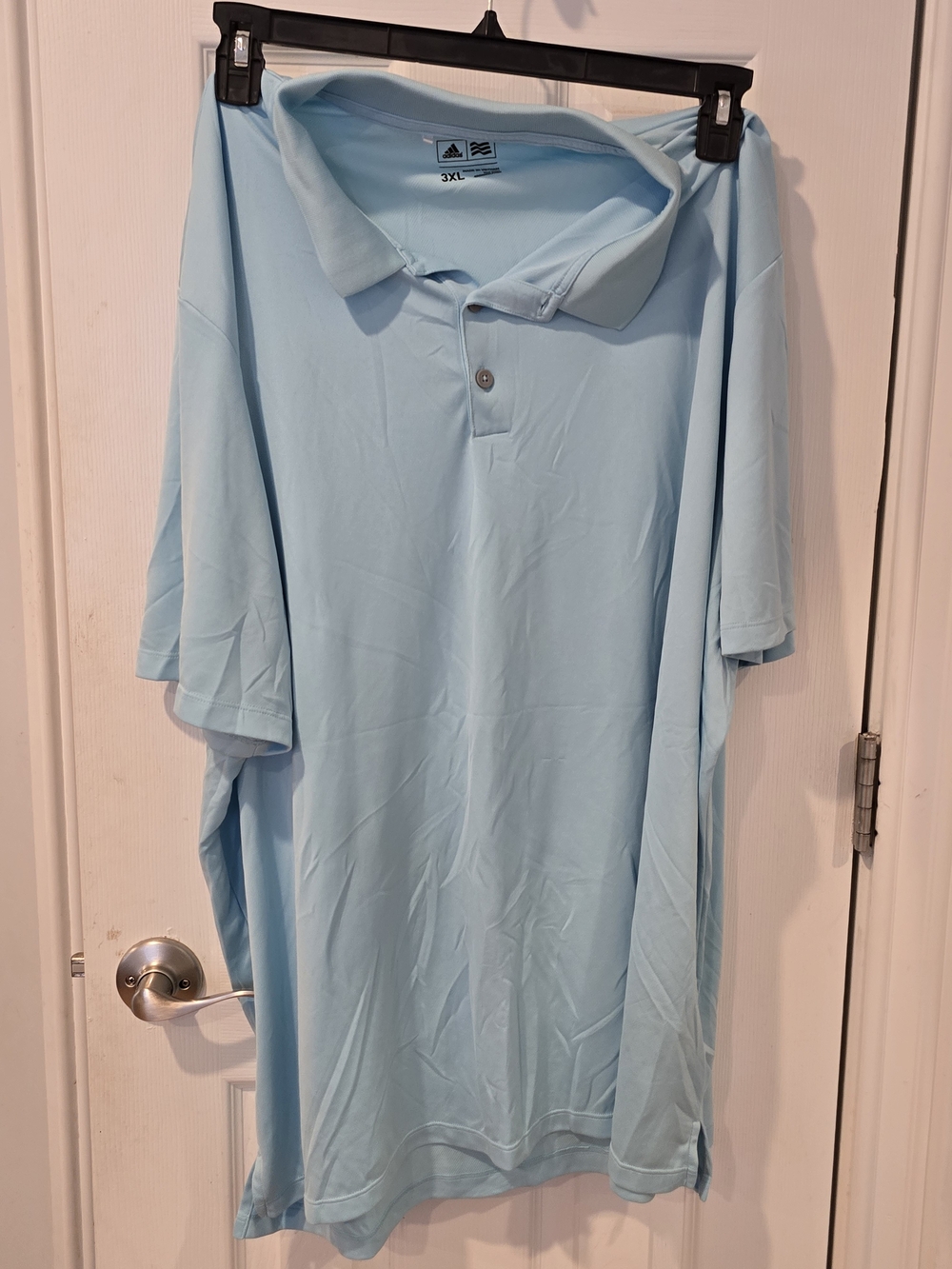 Adidas Golf Mens 3XL Climalite Performance Polo Shirt Light Blue Short Sleeve AE